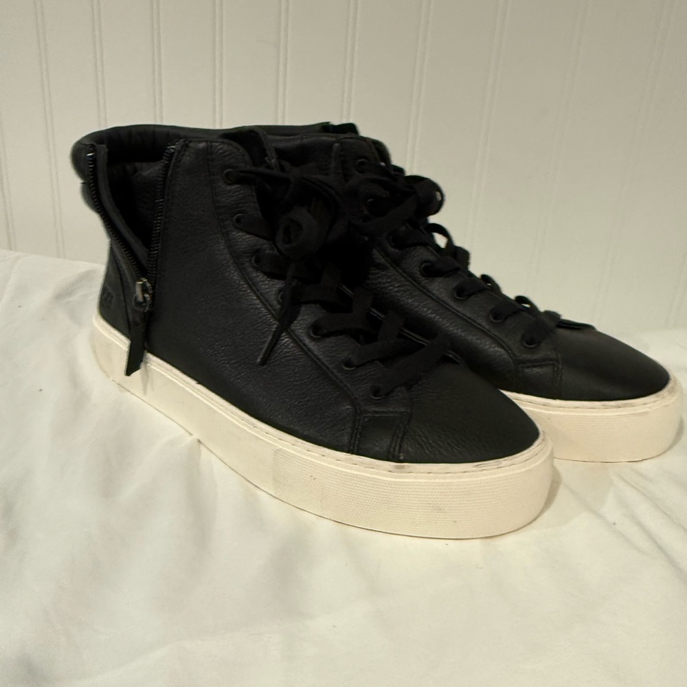 UGG Black High-Top Sneakers with White Soles worn once